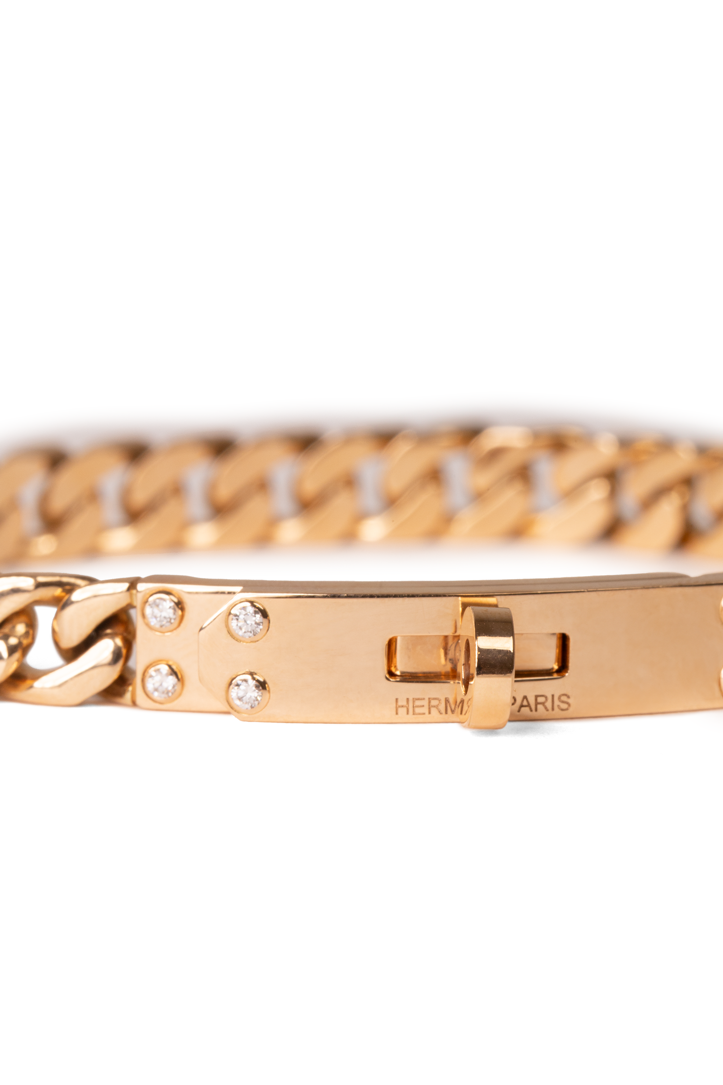 Hermès Kelly Gourmette Rose Gold Bracelet