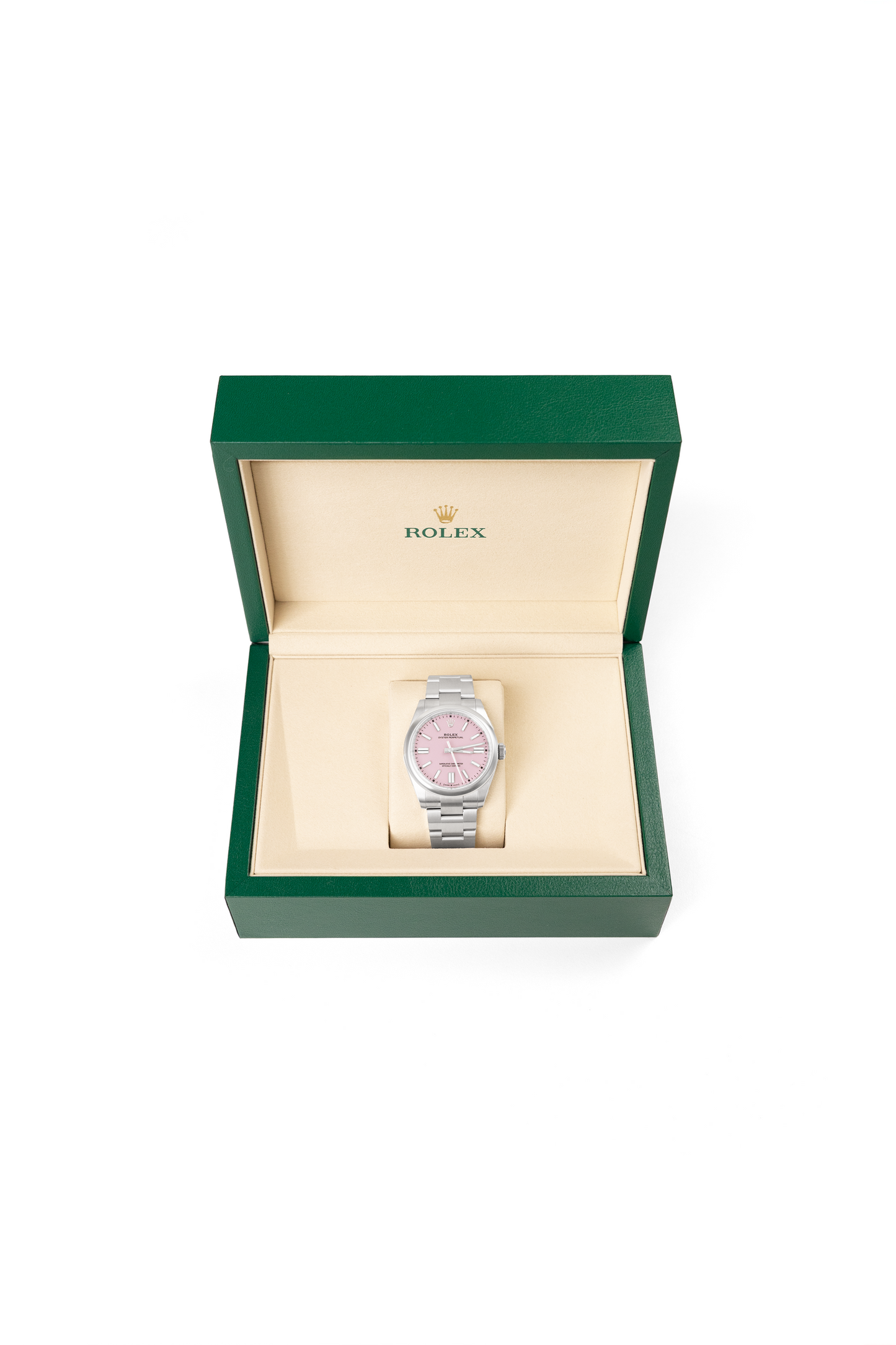Rolex Oyster Perpetual Pink Dial Watch 41MM