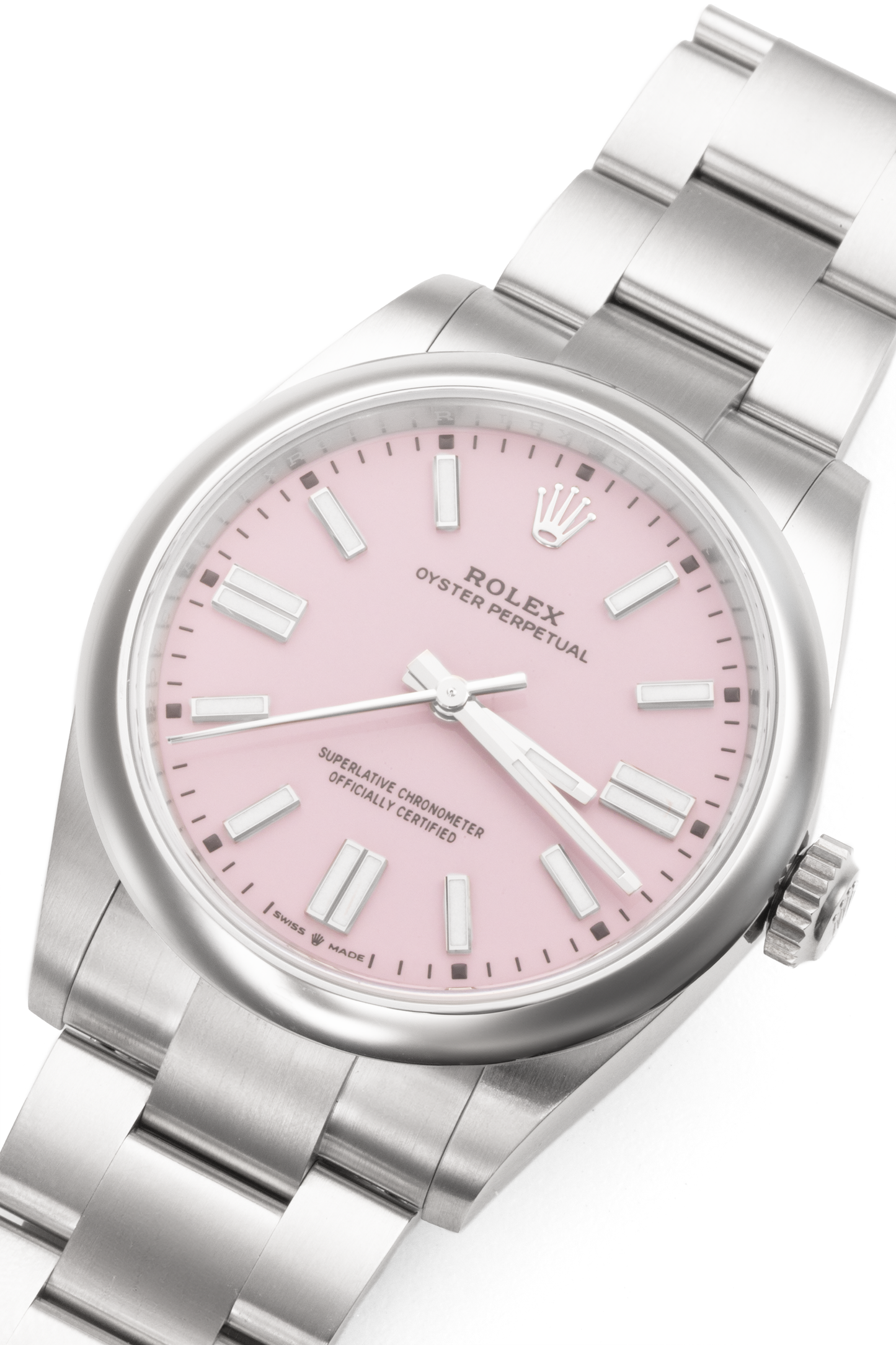 Rolex Oyster Perpetual Pink Dial Watch 41MM