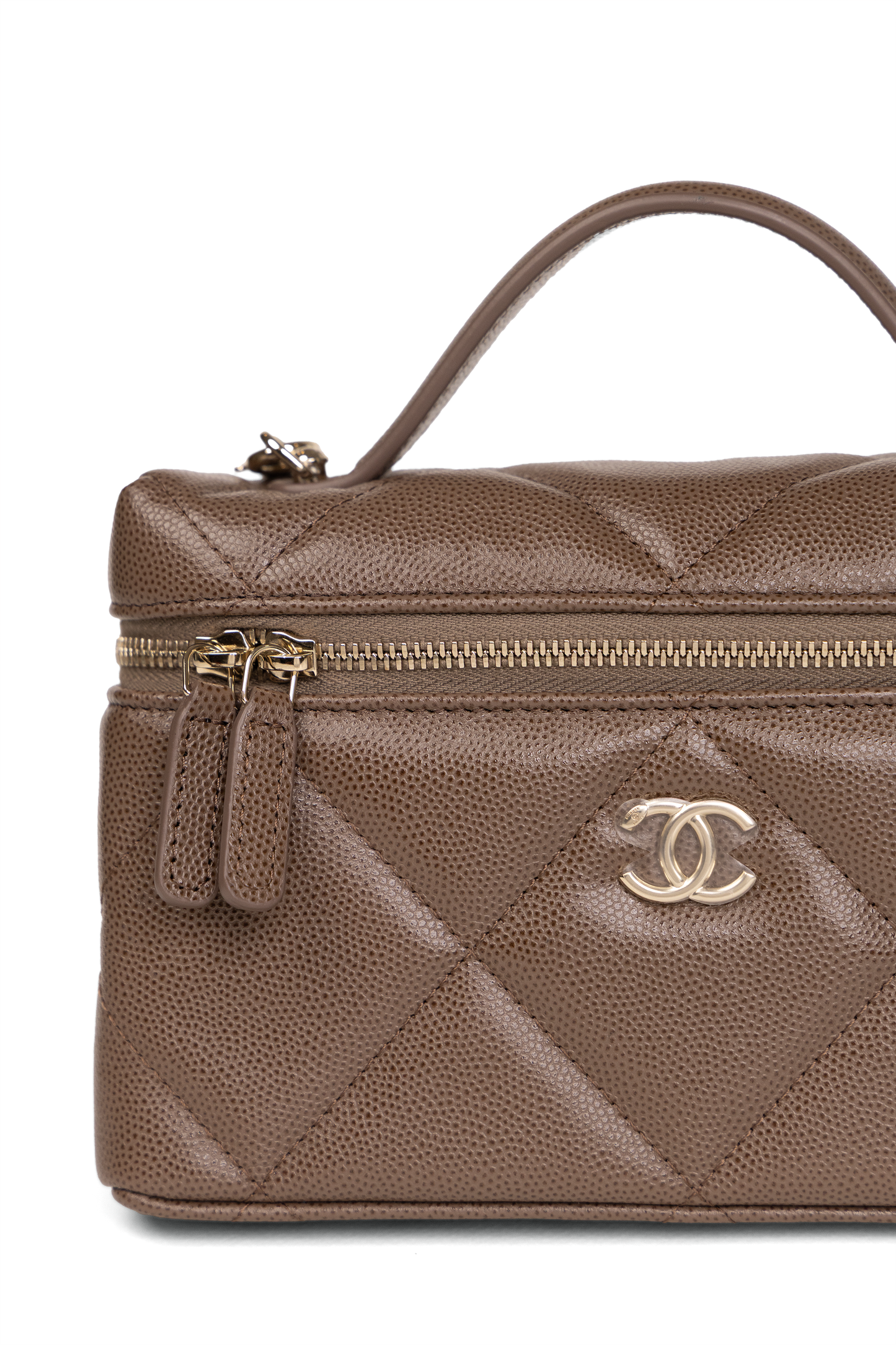 Chanel Vanity Case with Chain in Brown