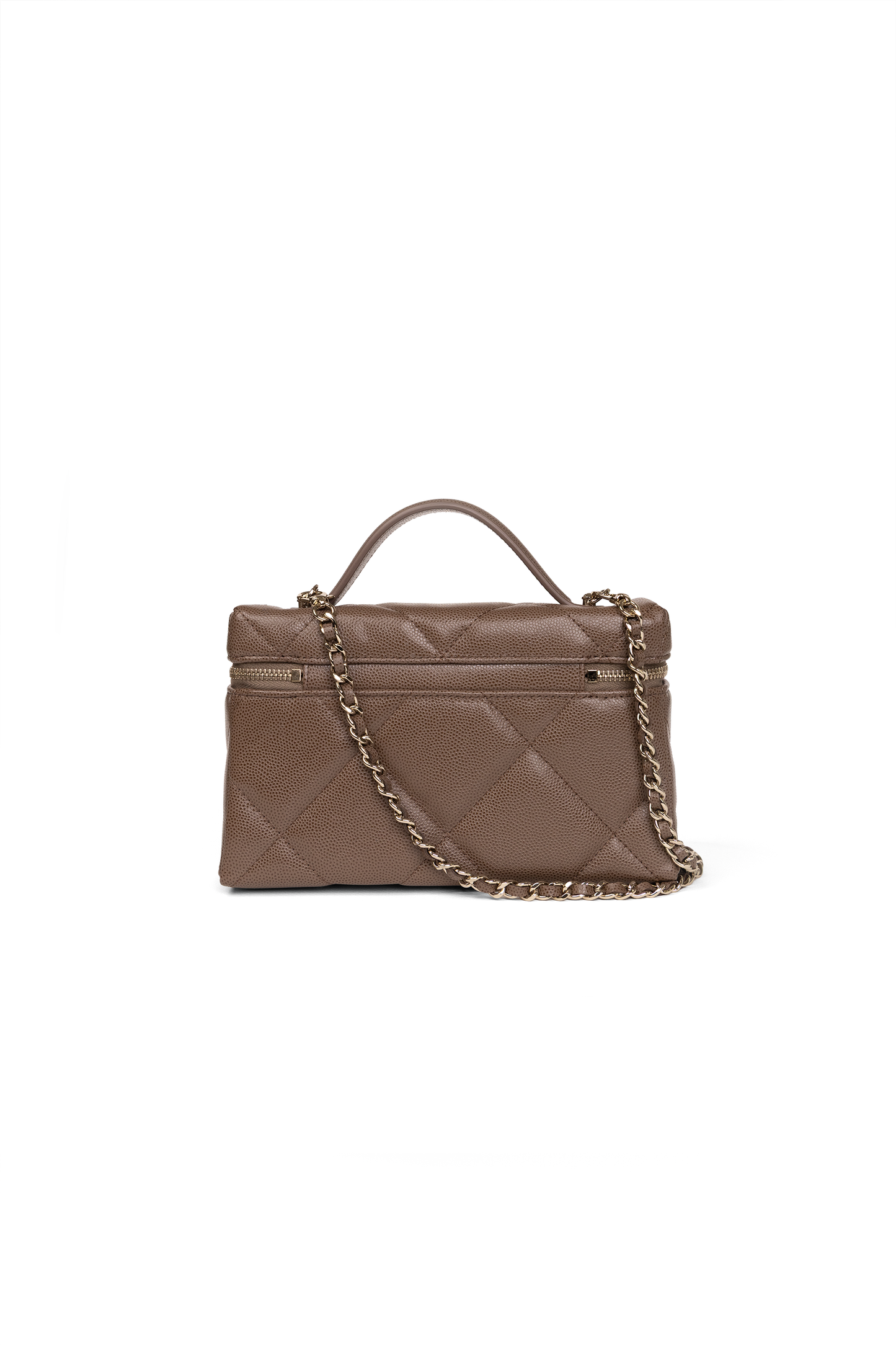 Chanel Vanity Case with Chain in Brown
