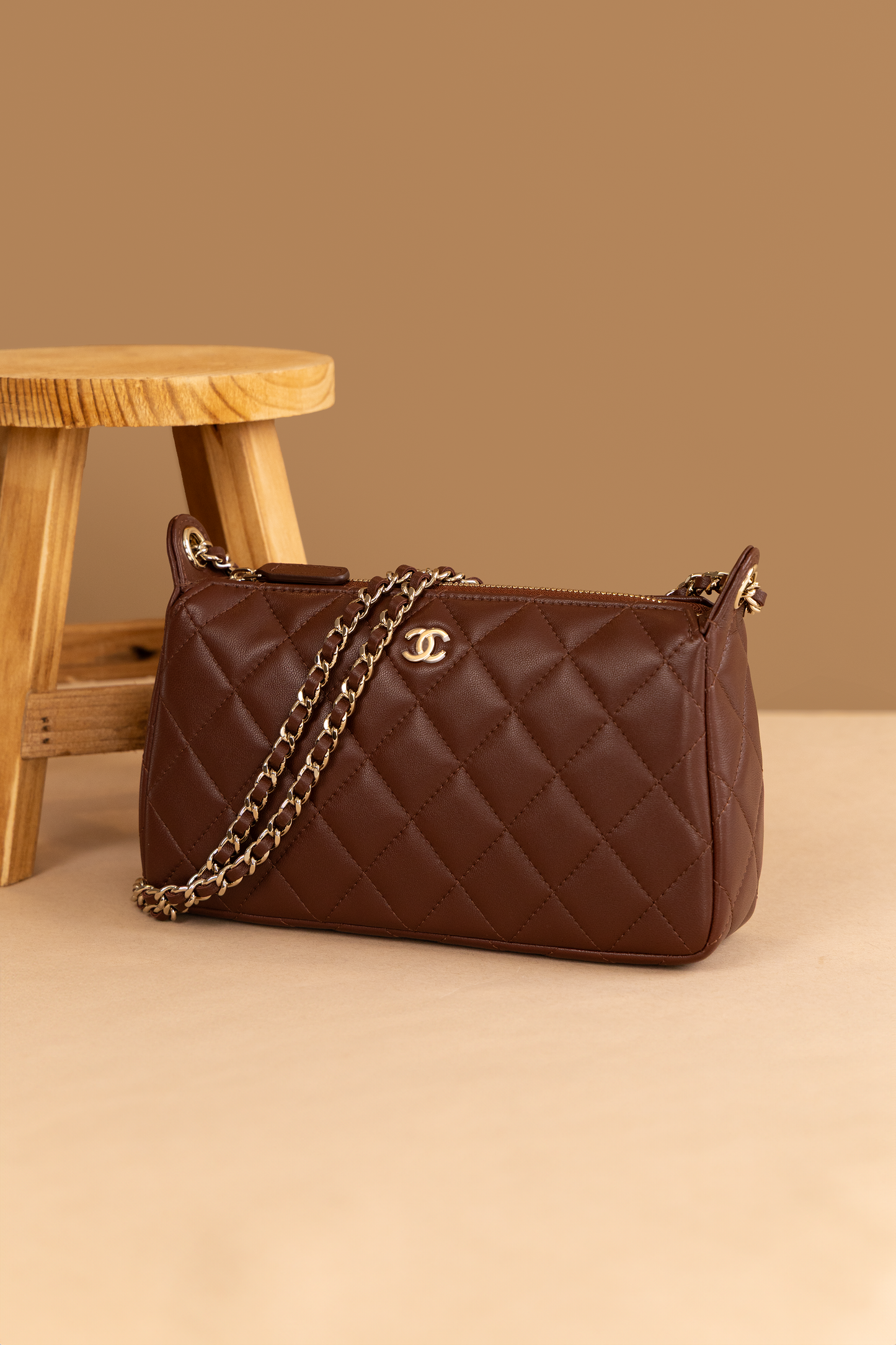 Chanel Clutch with Chain in Brown
