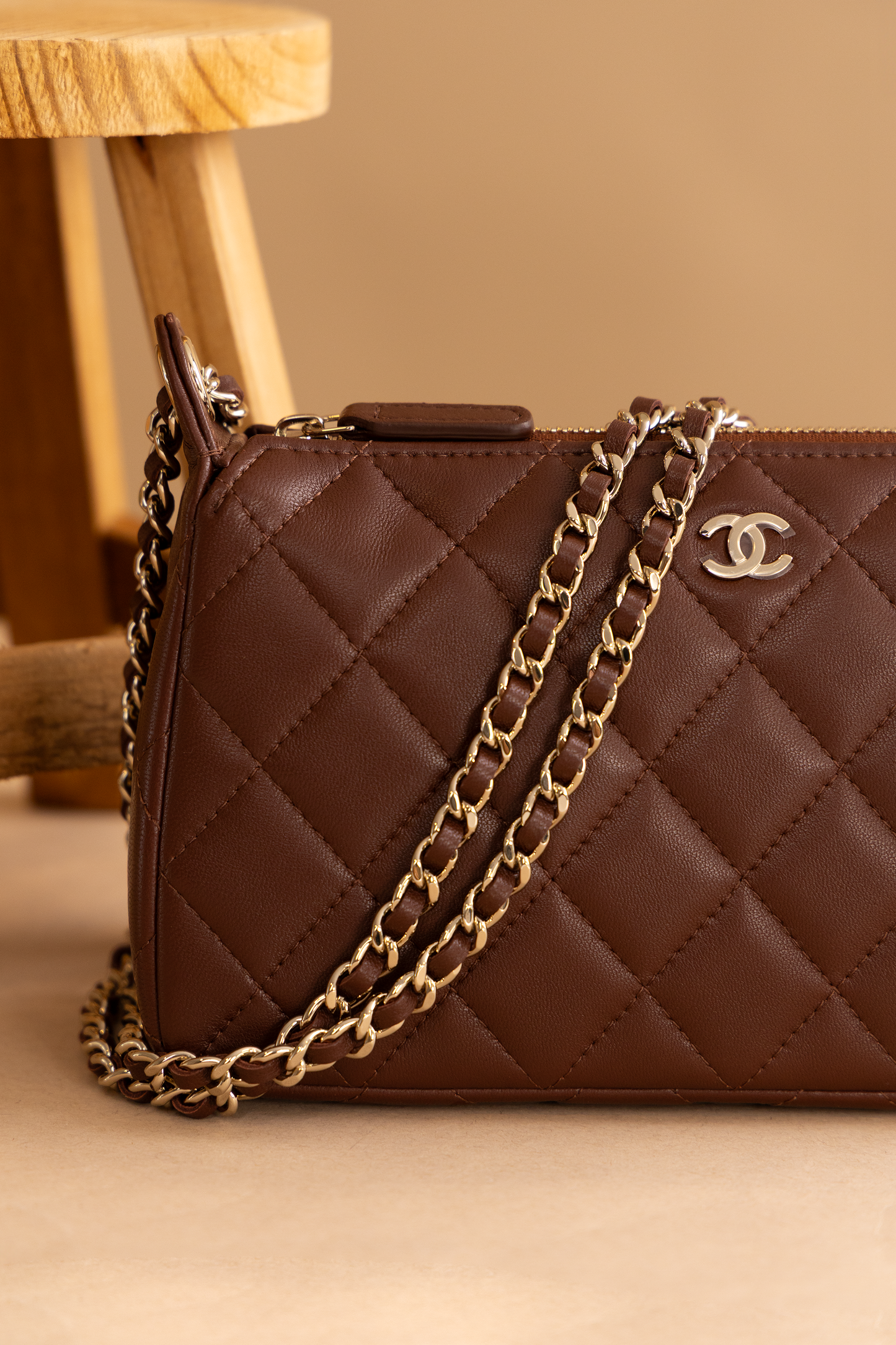 Chanel Clutch with Chain in Brown