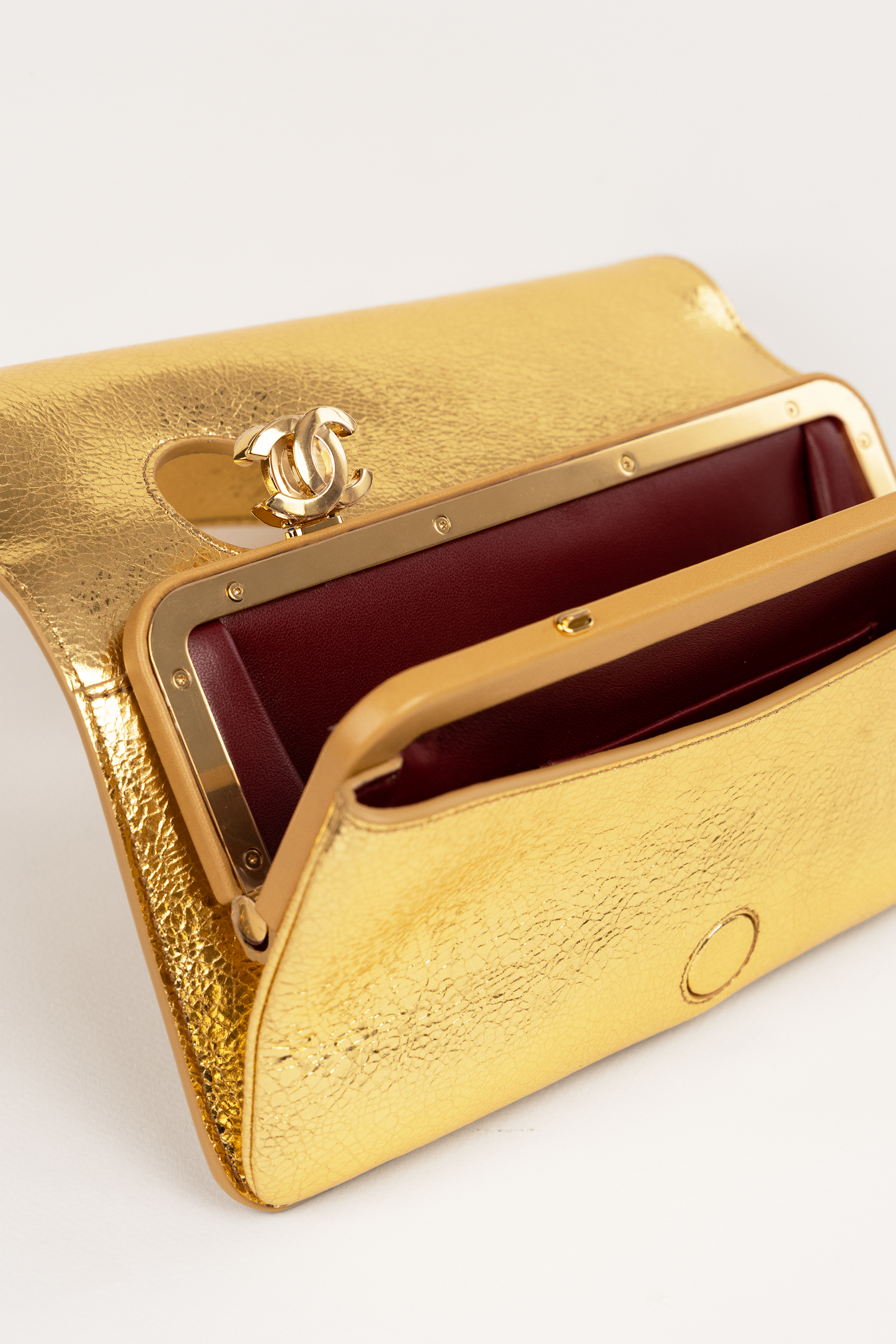 Chanel Gold Metallic Clutch