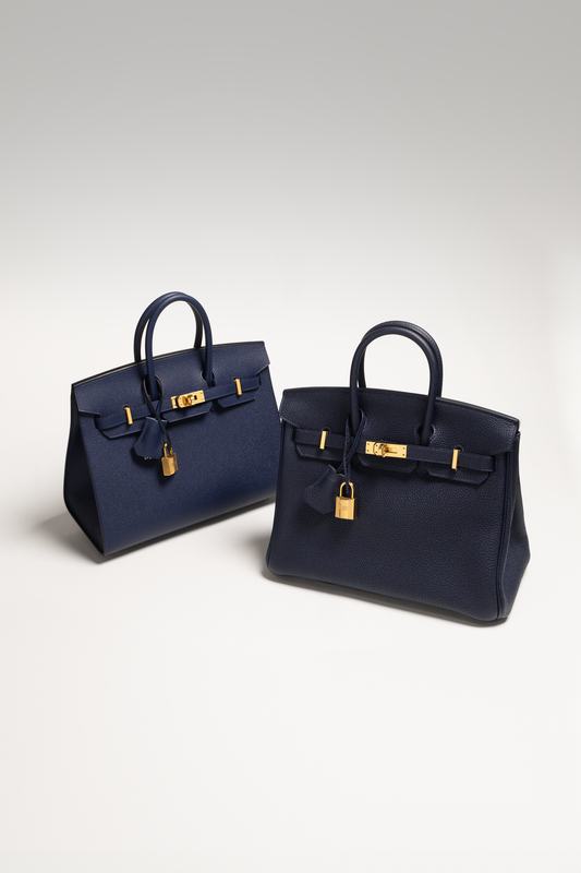 Hermès Birkin 25 Epsom Blue Navy GHW & Birkin 25 Togo in Blue Nuit GHW