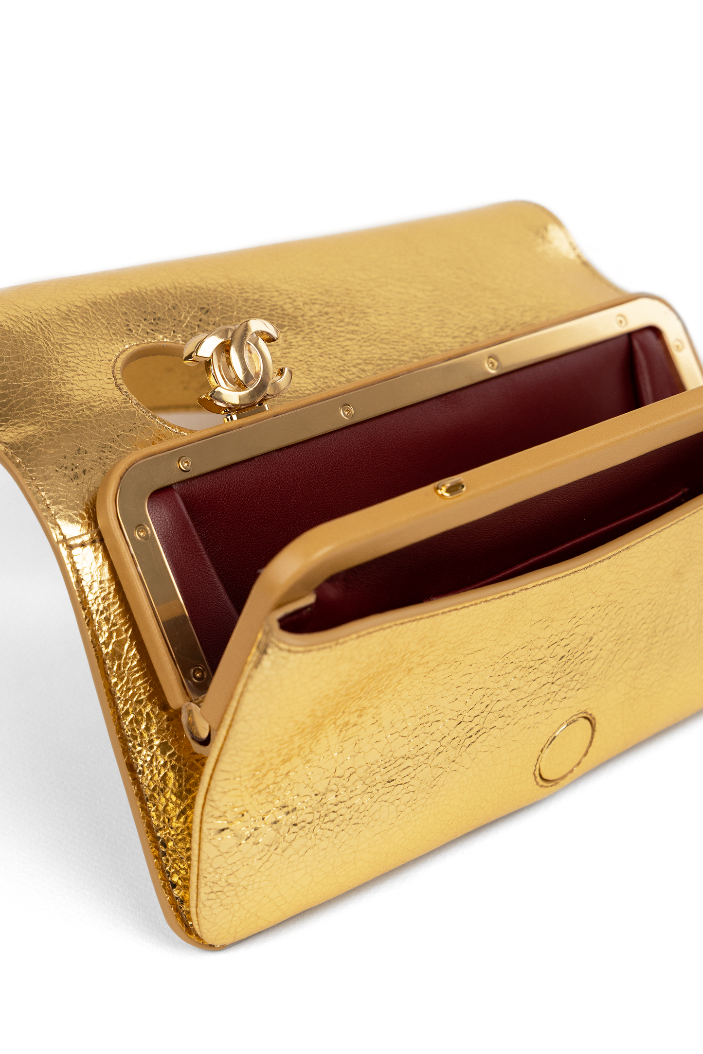 Chanel Gold Metallic Clutch