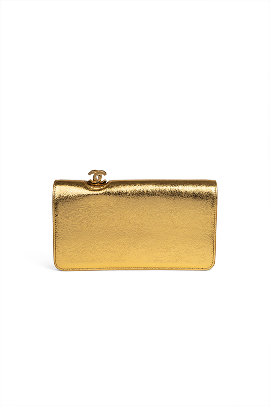 Chanel Gold Metallic Clutch