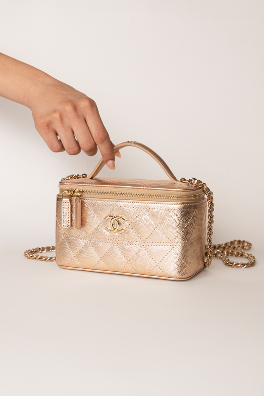 Chanel Vanity Case with Chain in Rose