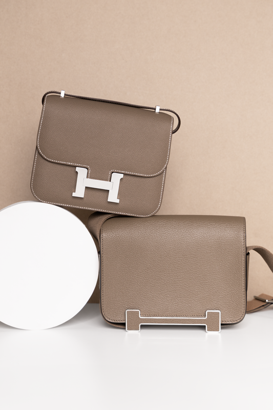 Hermès Constance 18 Epsom & Geta Chevre Mysore in Etoupe PHW