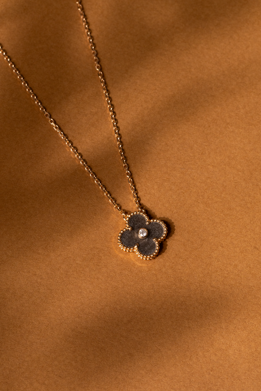 Van Cleef & Arpels 2023 Holiday Vintage Alhambra Obsidian Pendant Necklace