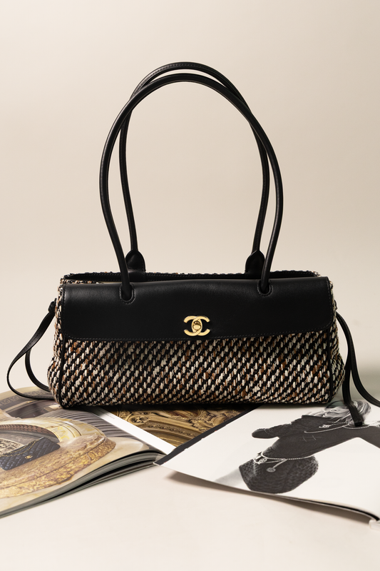 Chanel Small Shopping Bag in Black Multicolor Tweed