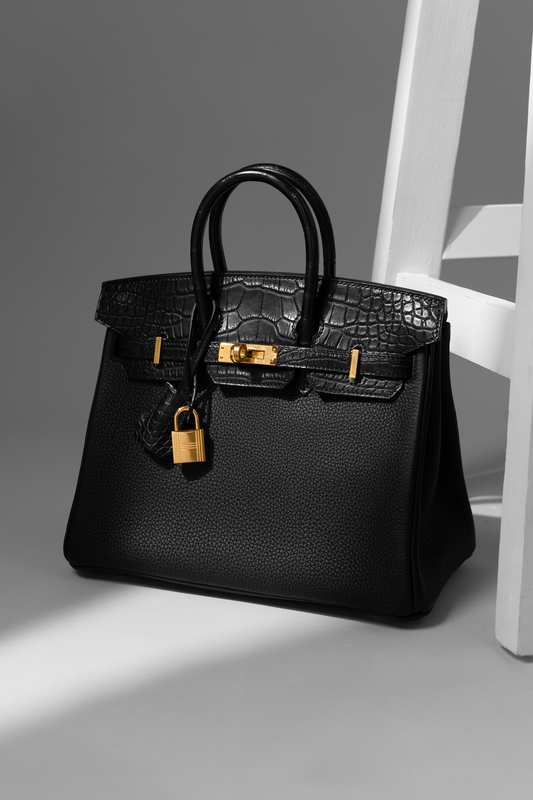 Hermès Birkin 25 Touch Matte Alligator Togo Black/Black GHW
