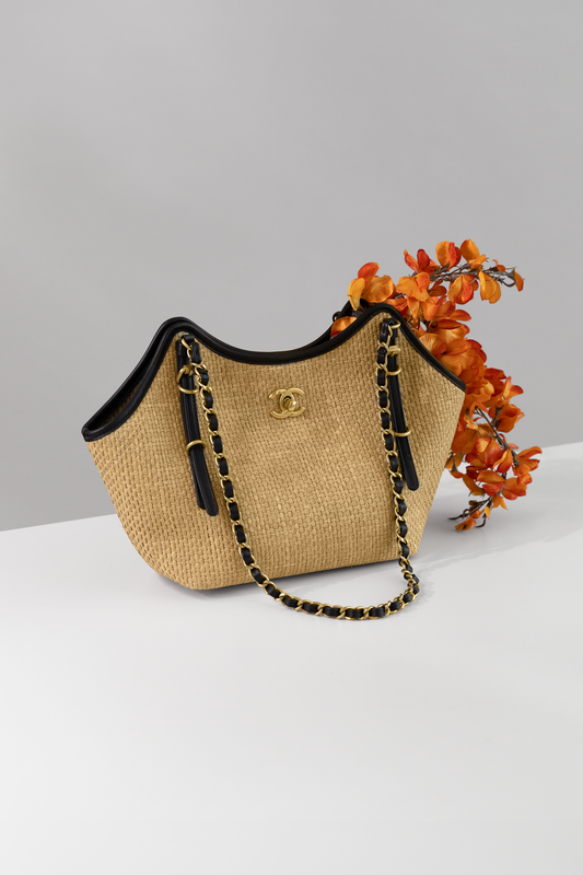 Chanel Small Raffia Shopping Bag