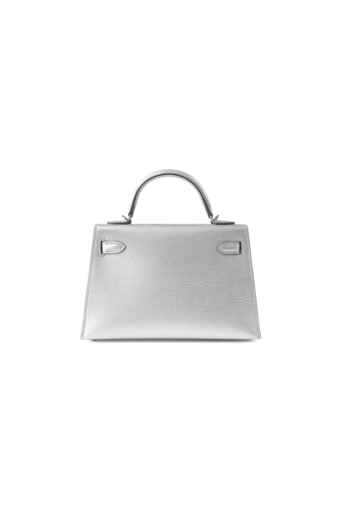 Hermès Mini Kelly 20 Chevre Chamkilight Argent PHW