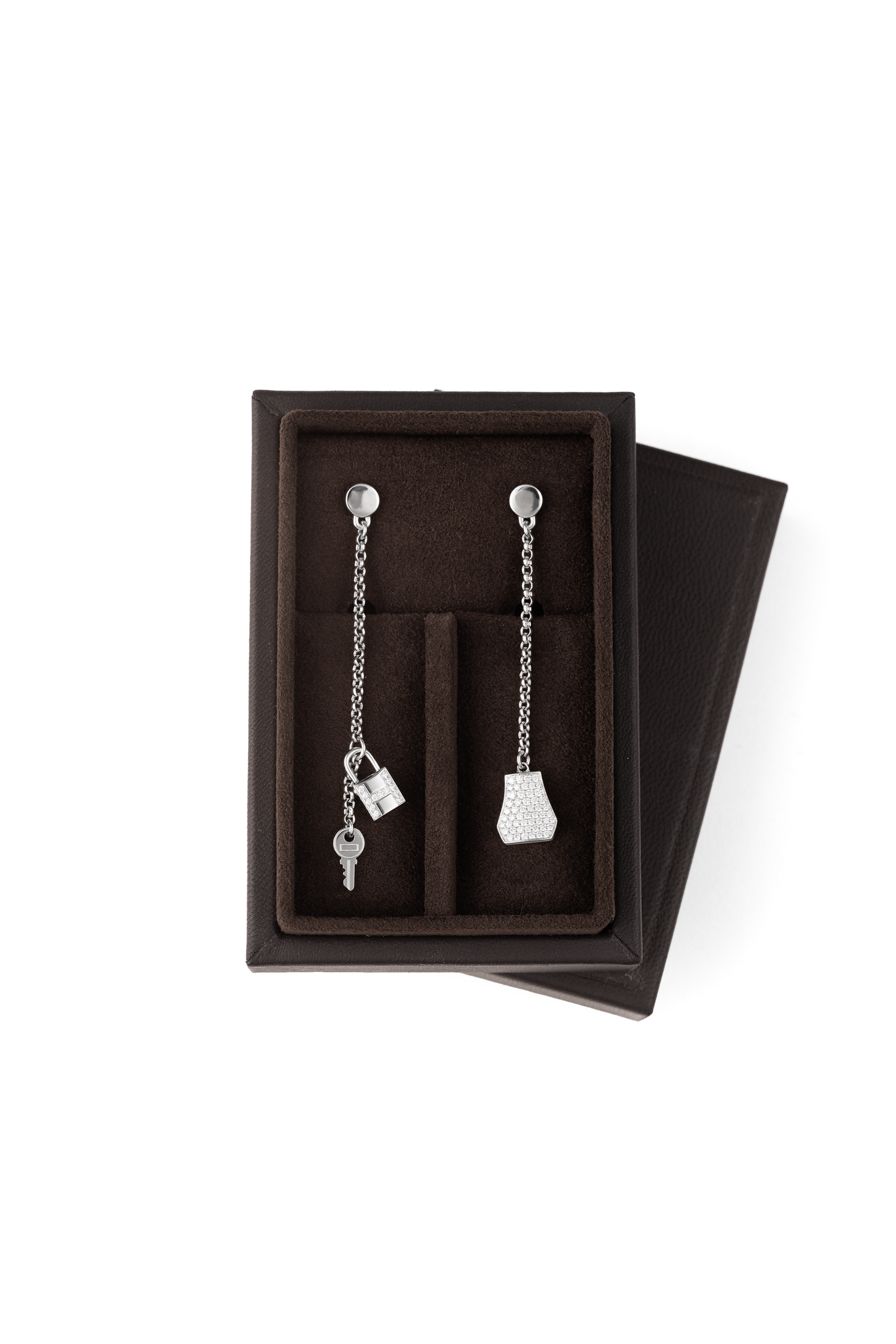 Hermès Kelly Clochette White Gold Diamond Earrings