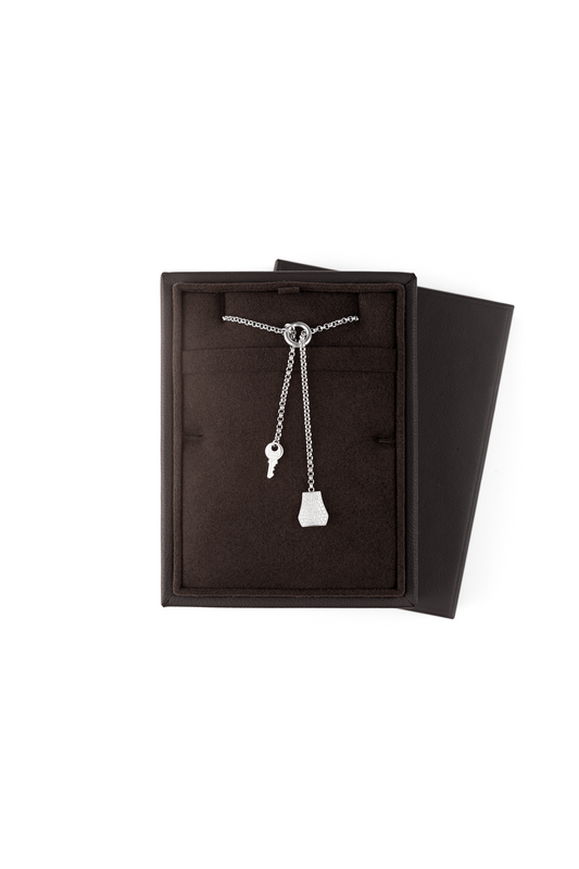 Hermès Kelly Clochette White Gold Diamond Necklace