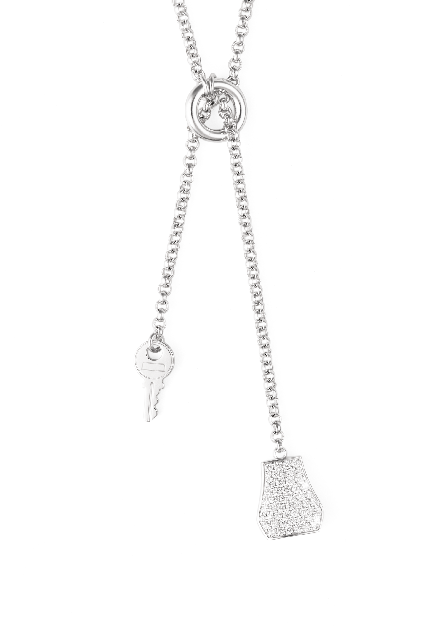Hermès Kelly Clochette White Gold Diamond Necklace