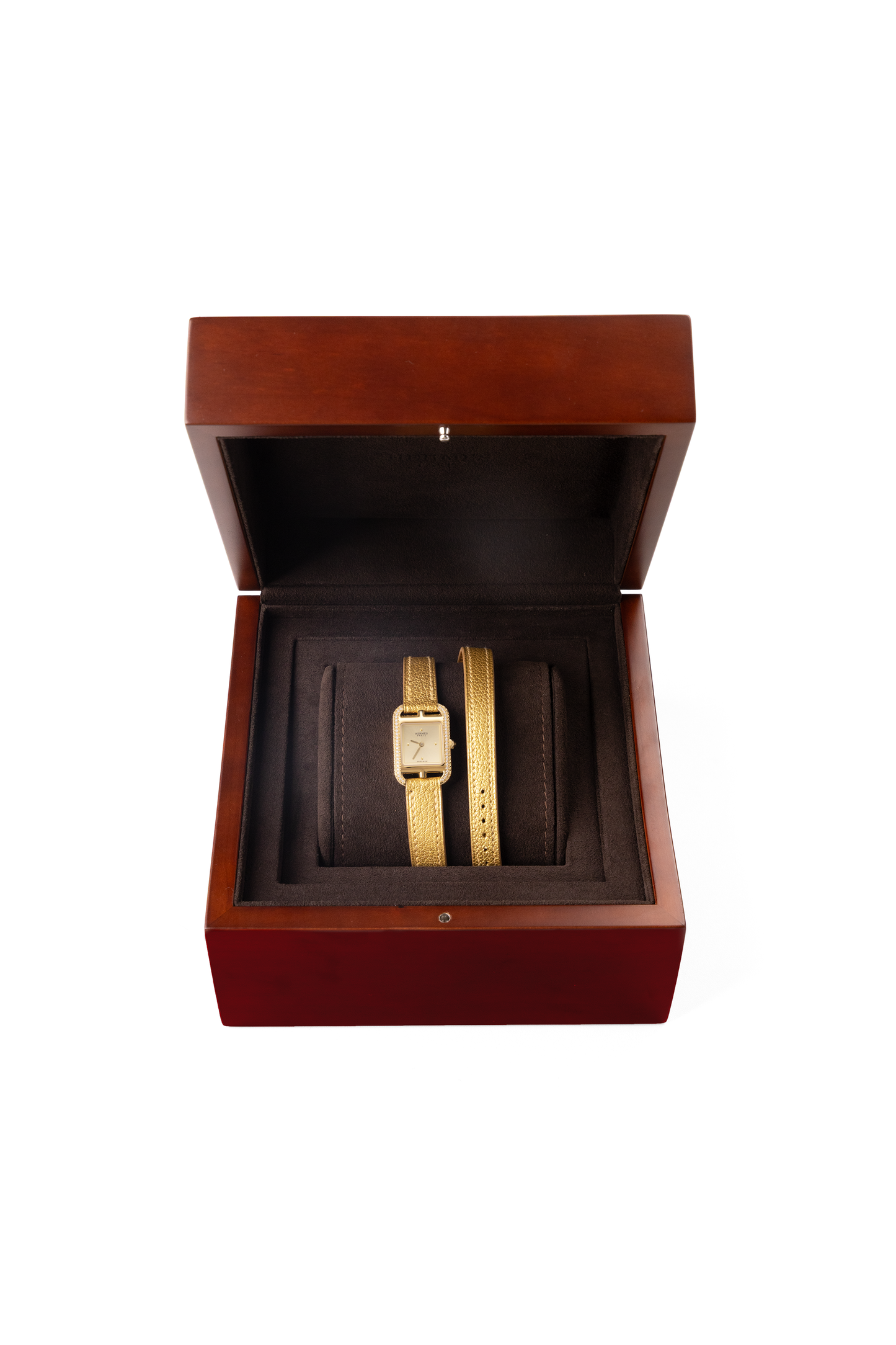 Hermès Mini Gold Cape Cod Watch with Diamonds