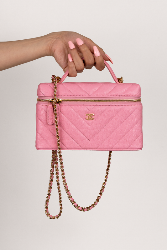 Chanel Vanity Case with Chain in Rose