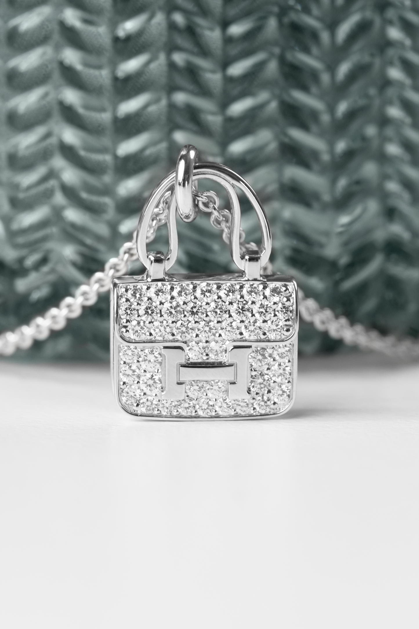 Hermès Amulettes Constance White Gold Diamond Necklace