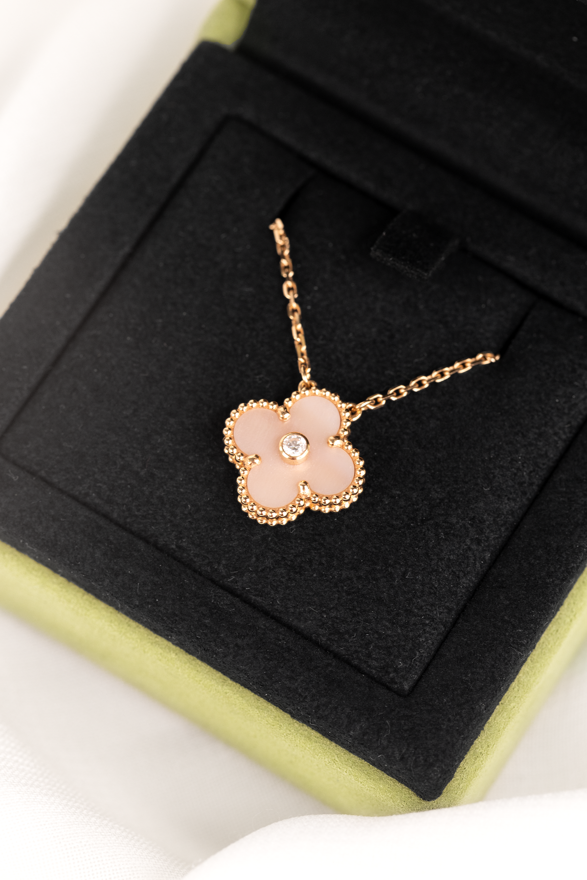 Van Cleef & Arpels Holiday Pendant 2025 Rose Gold & Pink Mother-Of-Pearl