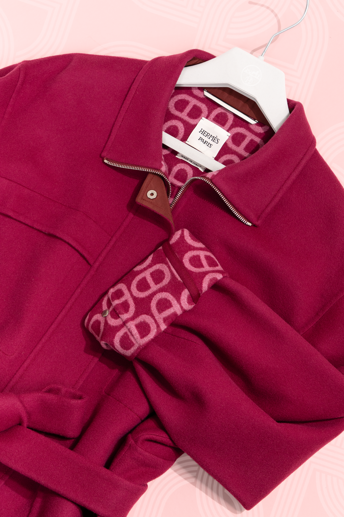Hermès Short Parka Coat in Rose