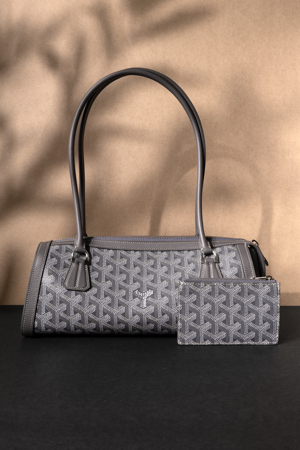 Goyard Goyardine Bonbonniere Bag & Bourbon Zipped Card Holder in Grey