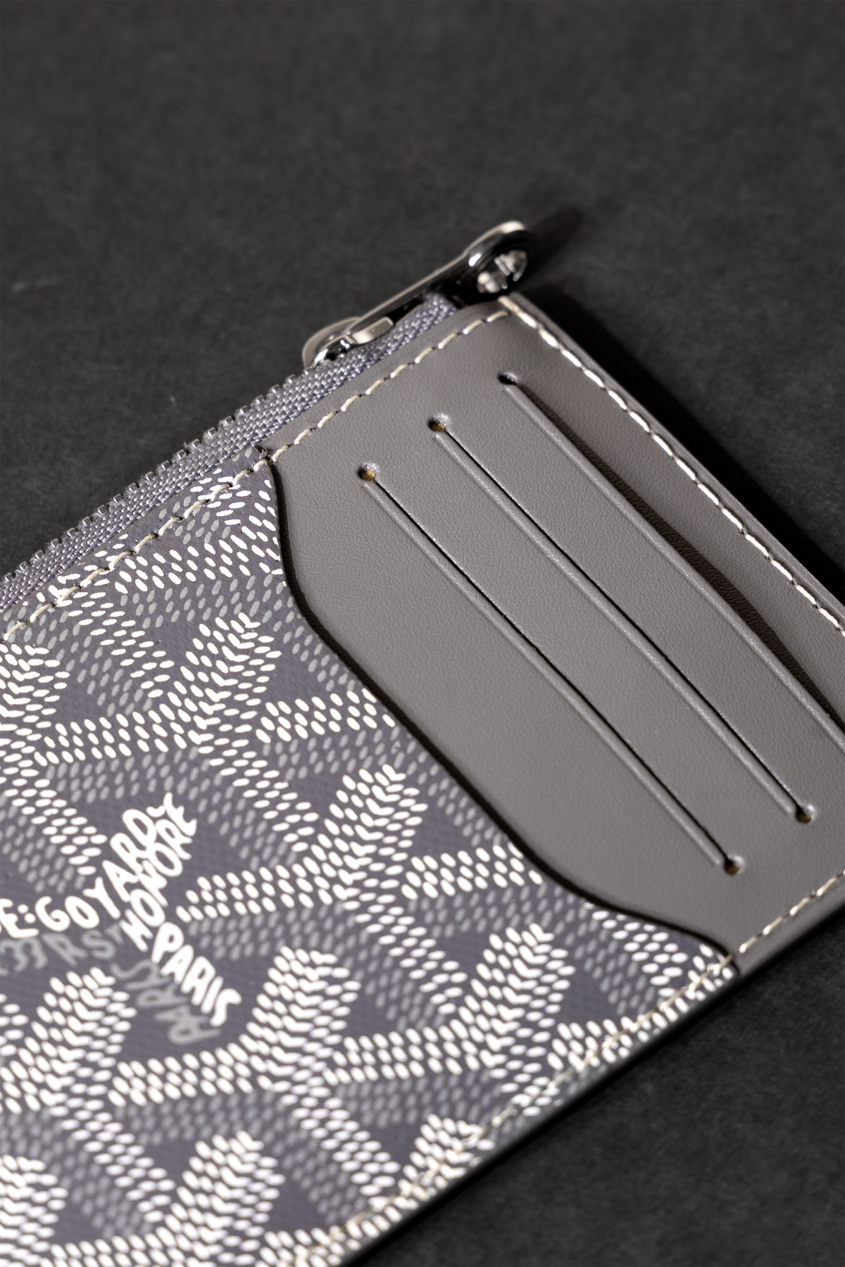 Goyard Goyardine Bonbonniere Bag & Bourbon Zipped Card Holder in Grey