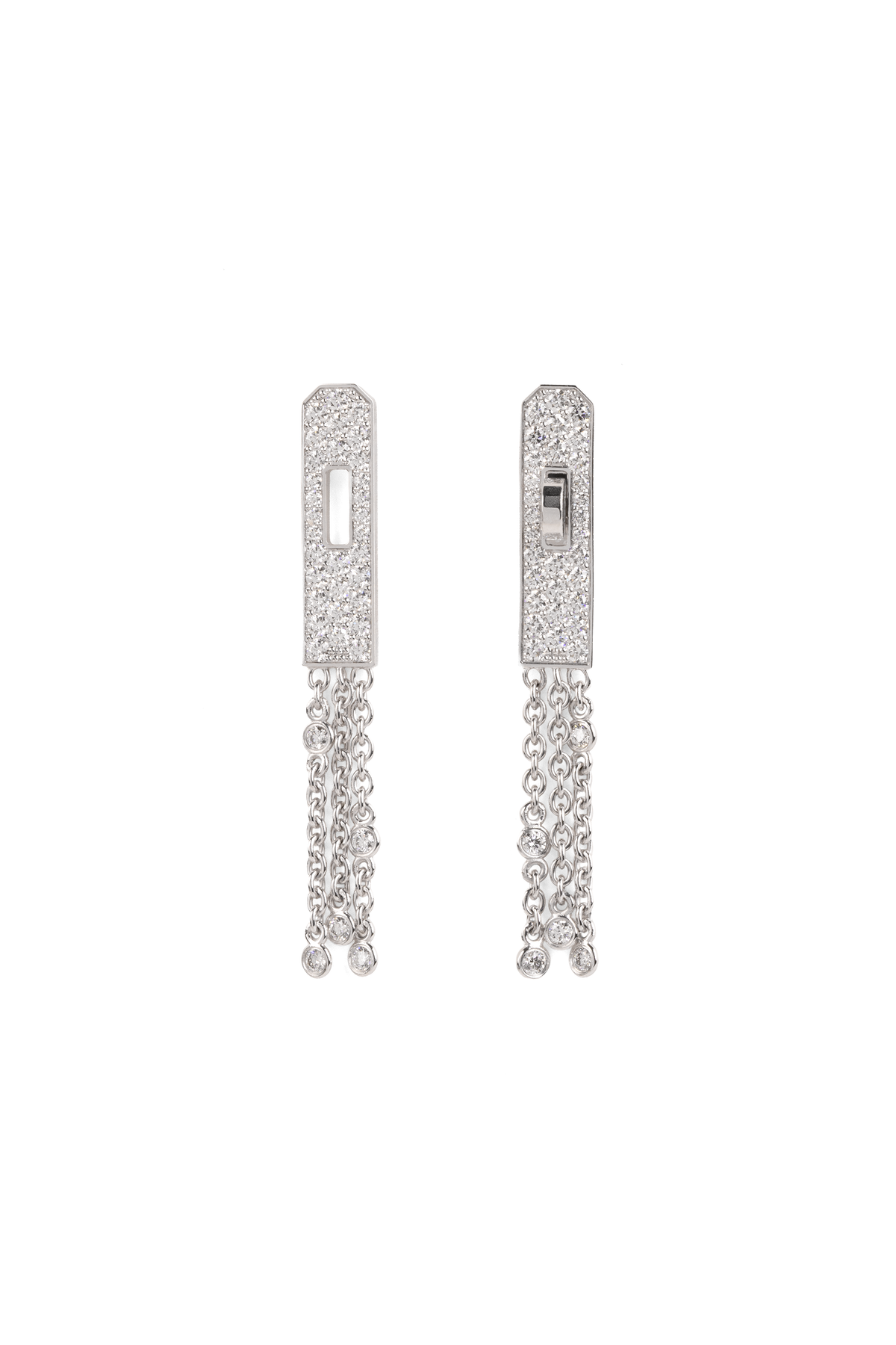 Hermès Kelly Gavroche White Gold Diamond Earrings