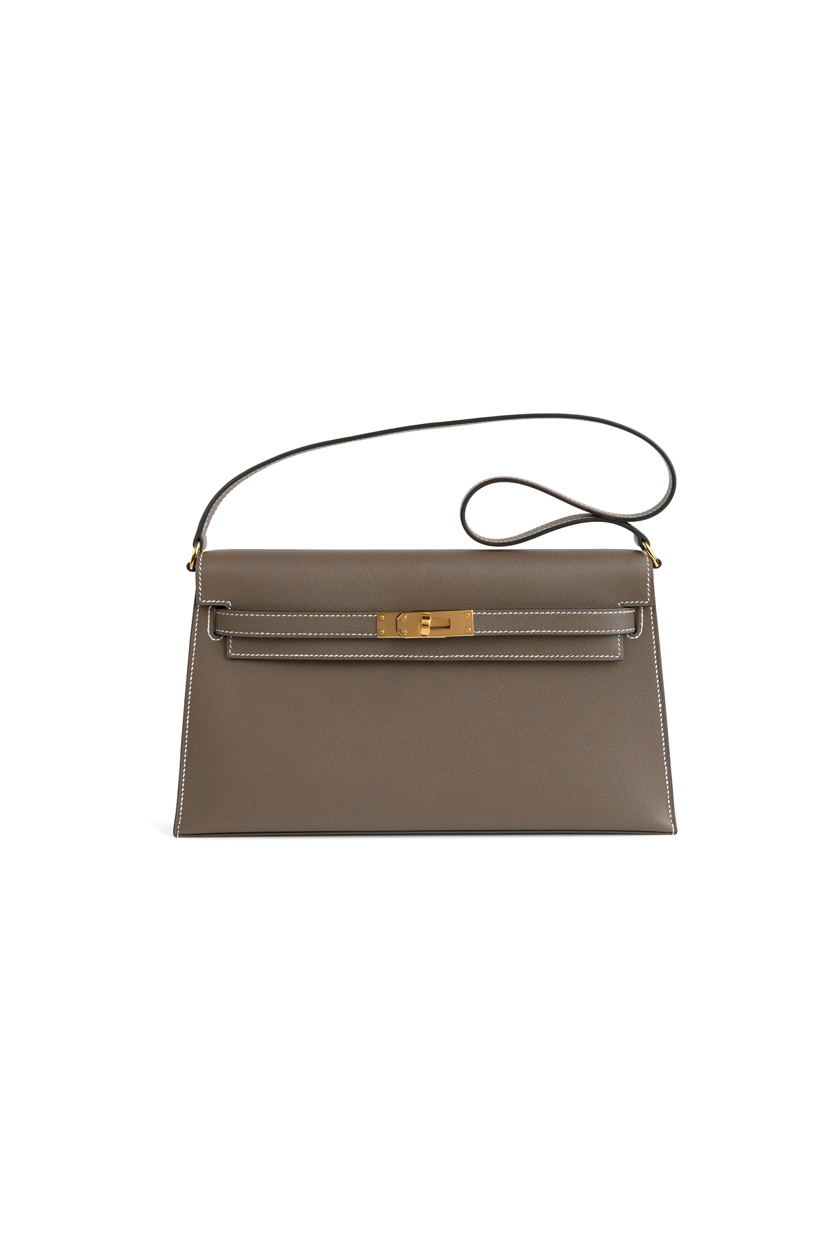 Hermès Kelly Elan Madame Calfskin in Etoupe GHW