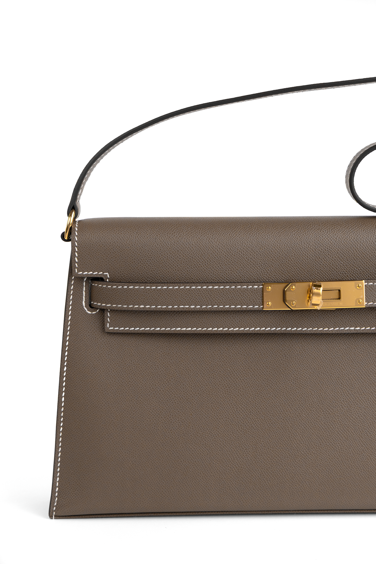 Hermès Kelly Elan Madame Calfskin in Etoupe GHW