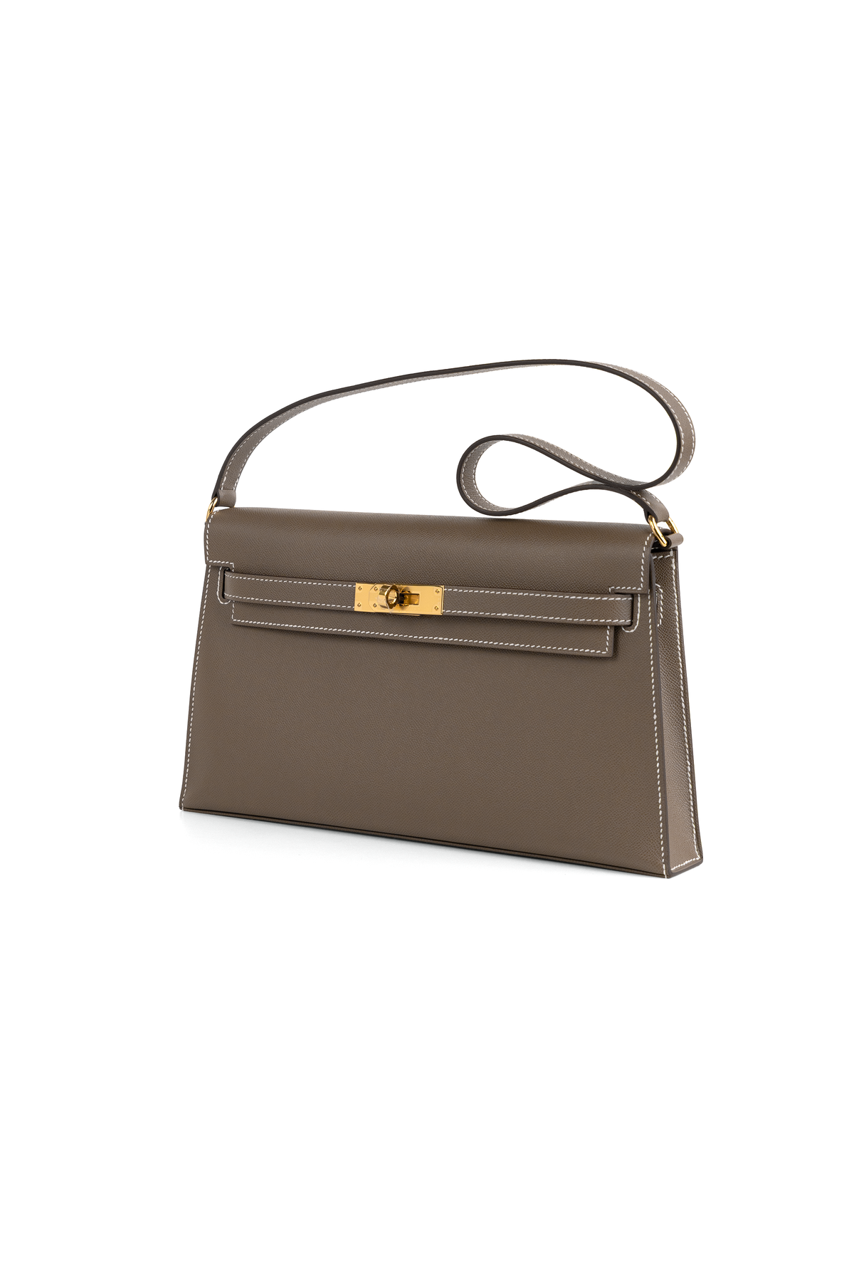 Hermès Kelly Elan Madame Calfskin in Etoupe GHW