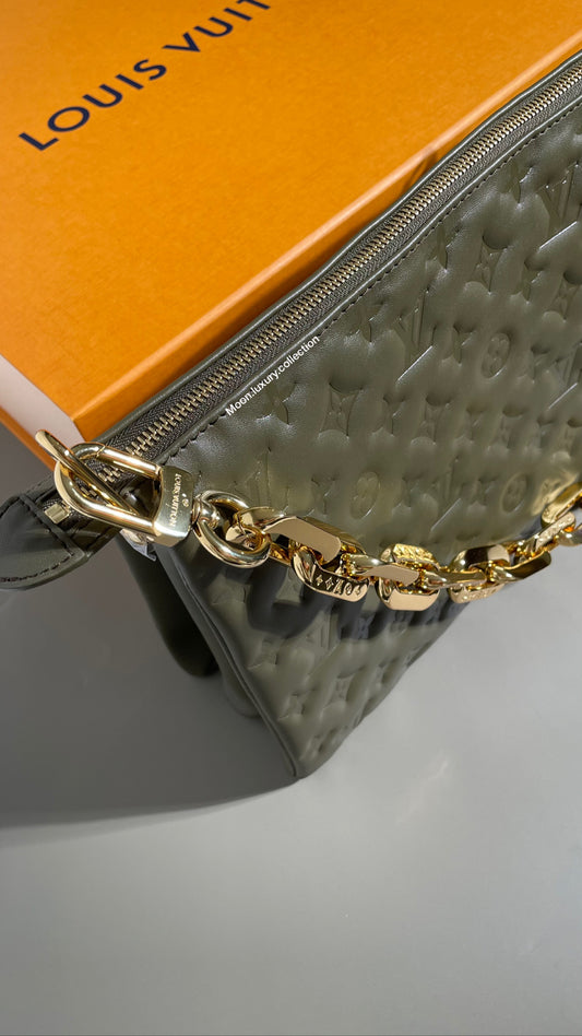 Louis Vuitton Monogram Leather Chain Clutch