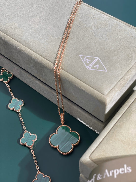 Van Cleef Magic Alhambra 1 Motif Long Necklace & Vintage 5 Motif Alhambra Bracelet