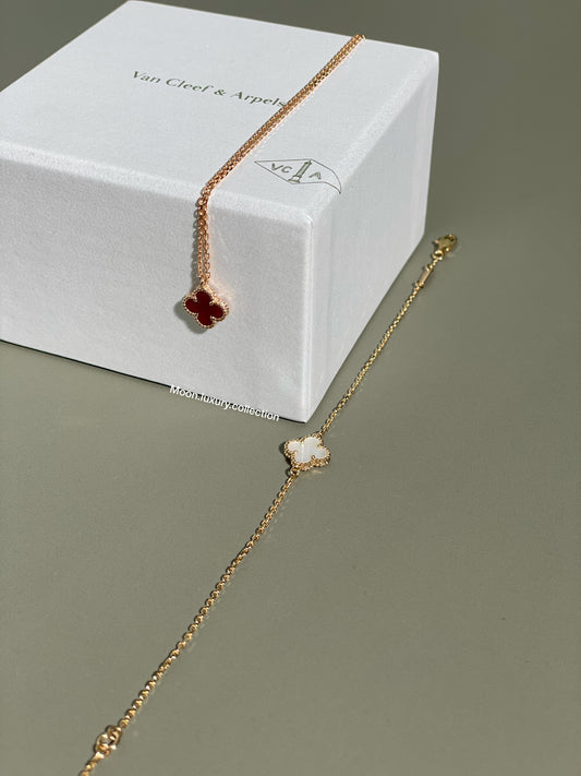 Van Cleef & Arpels Sweet Alhambra Pendant in Mother-Of-Pearl & Carnelian