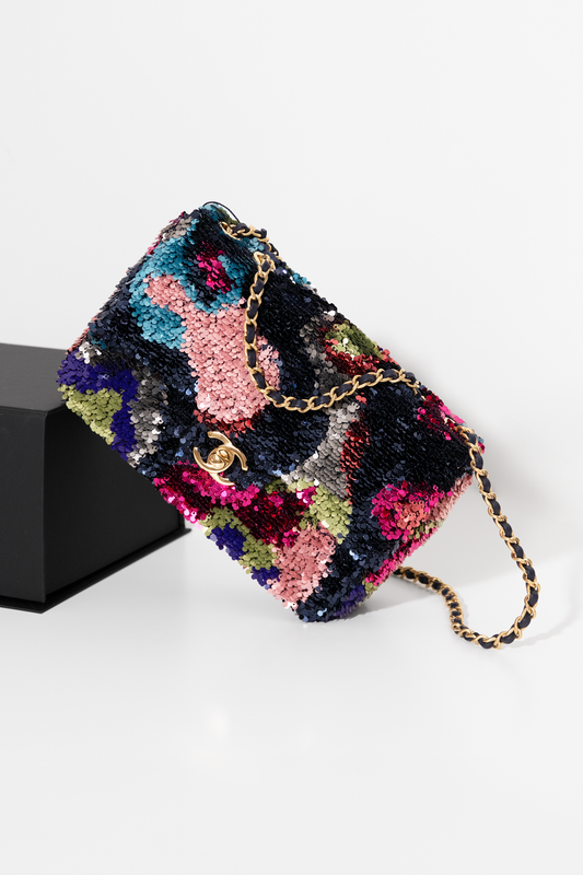 Chanel Mini Flap Bag in Multicolor Sequin