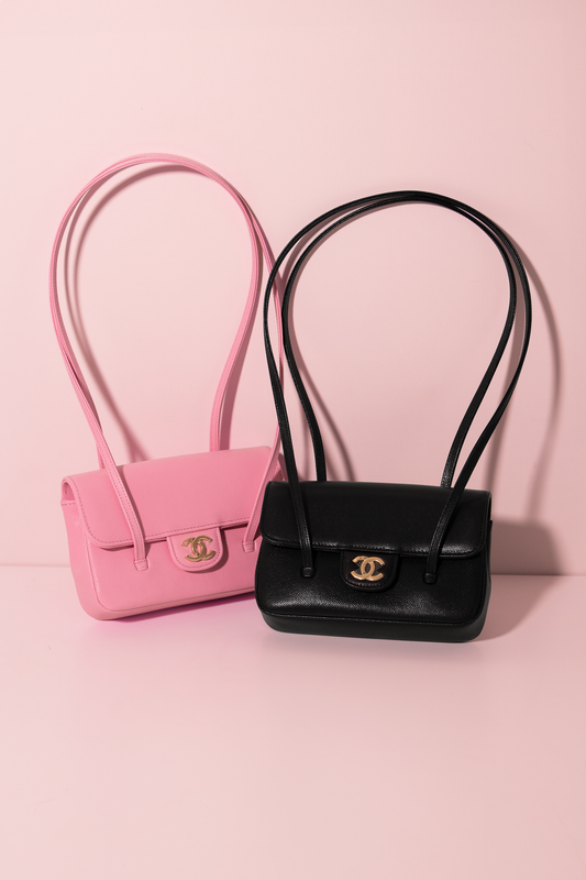 Chanel Mini Preppy Flap Bag in Black & Pink
