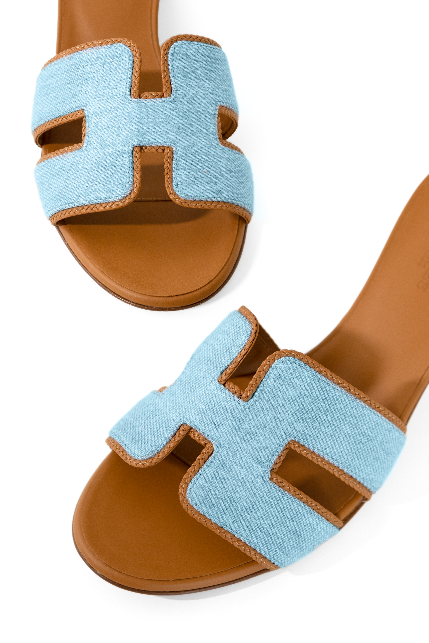 Hermès Denim/Gold Oasis Sandals