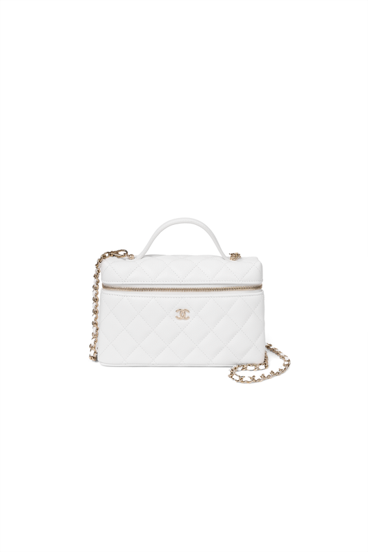 Chanel White Vanity Bag