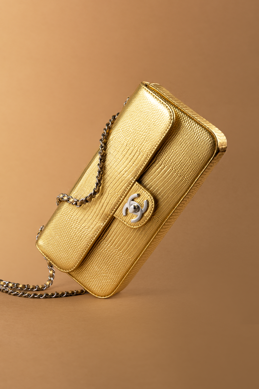 Chanel Flap Bag in Gold Lizard