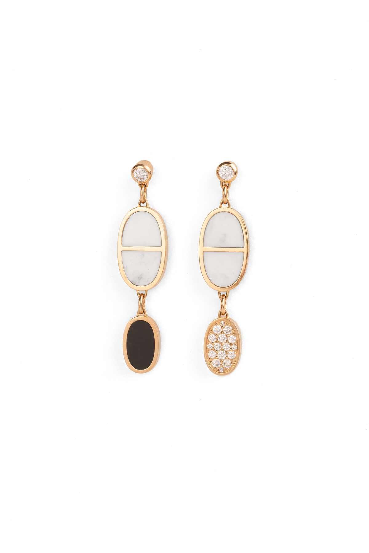 Hermès Chaine D'ancre Verso Dangle Earrings in Rose Gold