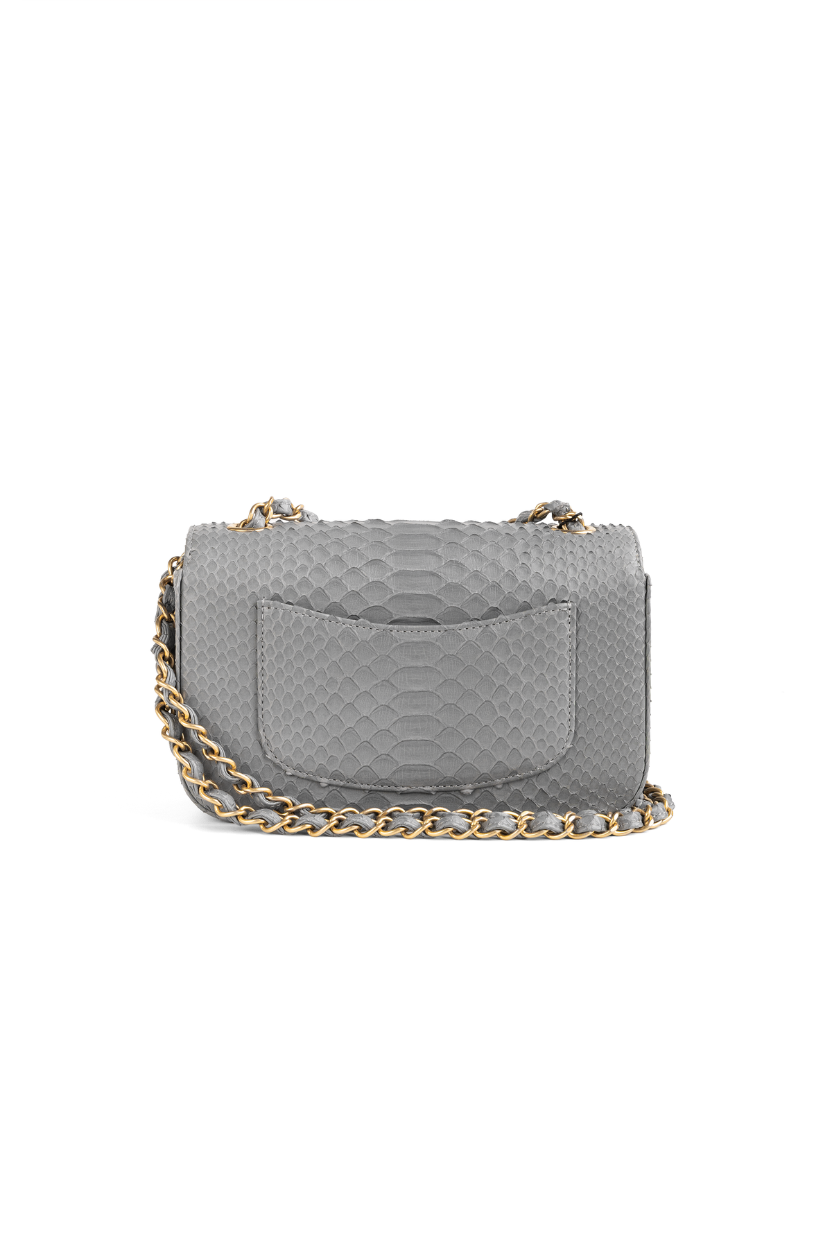 Chanel Mini Python Flap Bag in Grey