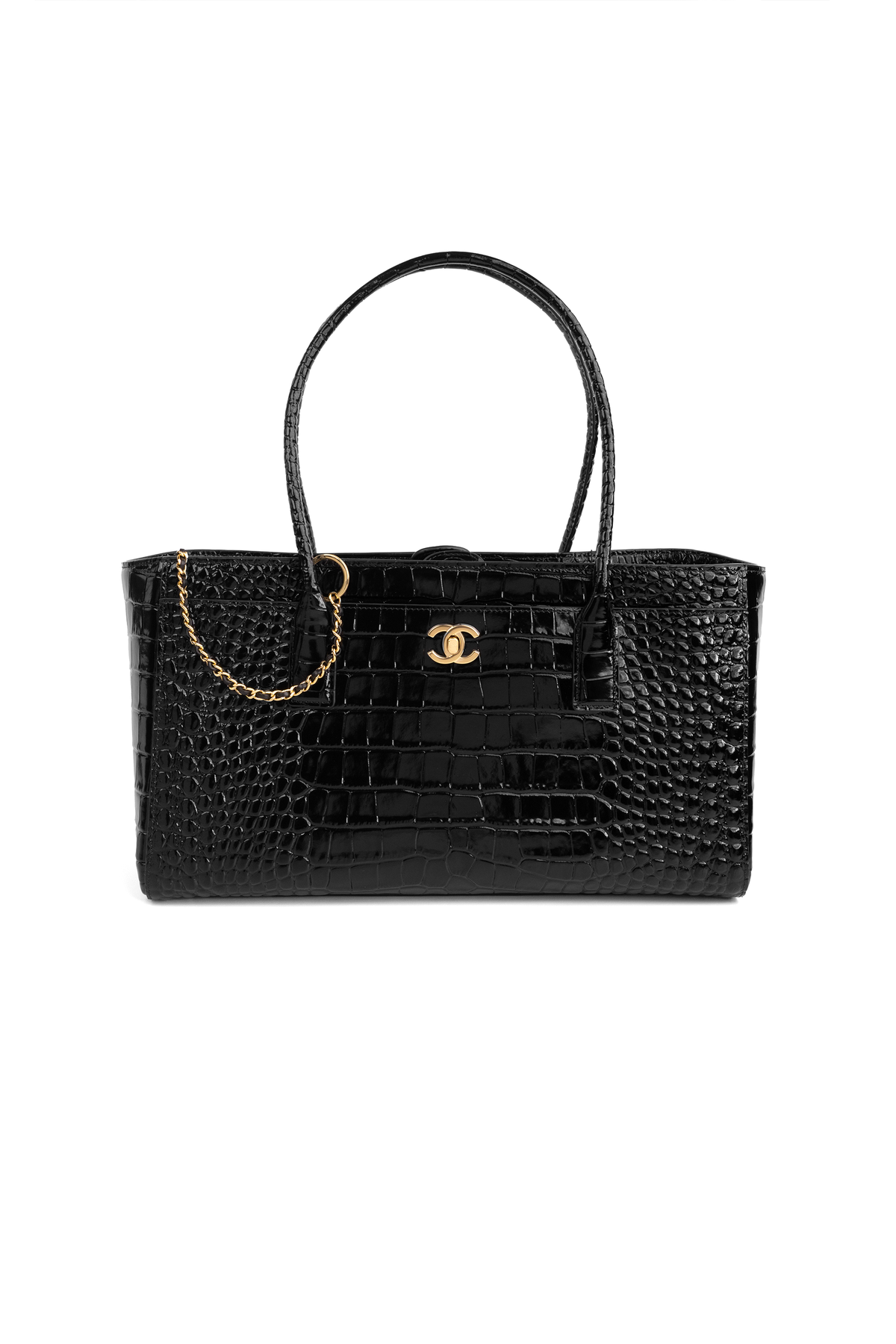 Chanel Large Black Crocodile Embossed Calfskin Shopping Bag