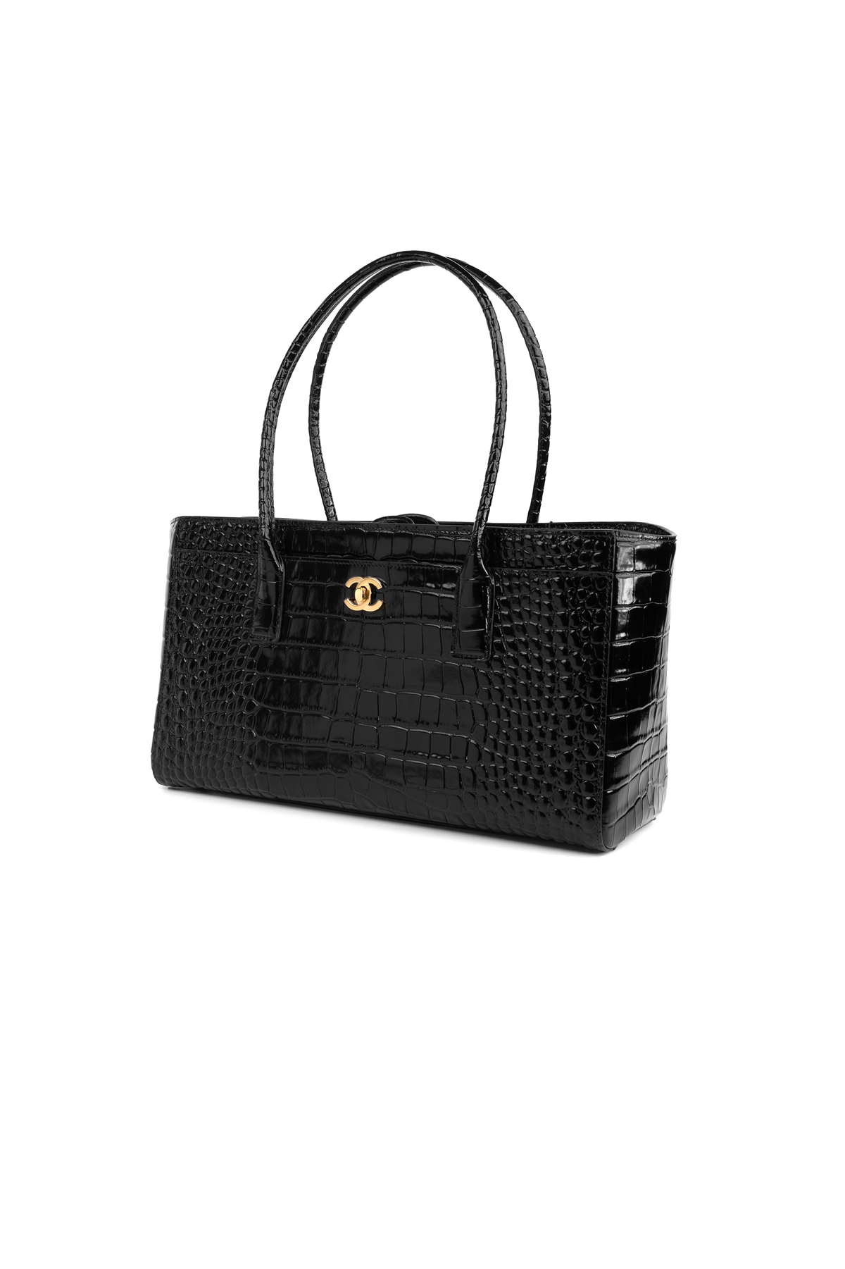 Chanel Large Black Crocodile Embossed Calfskin Shopping Bag