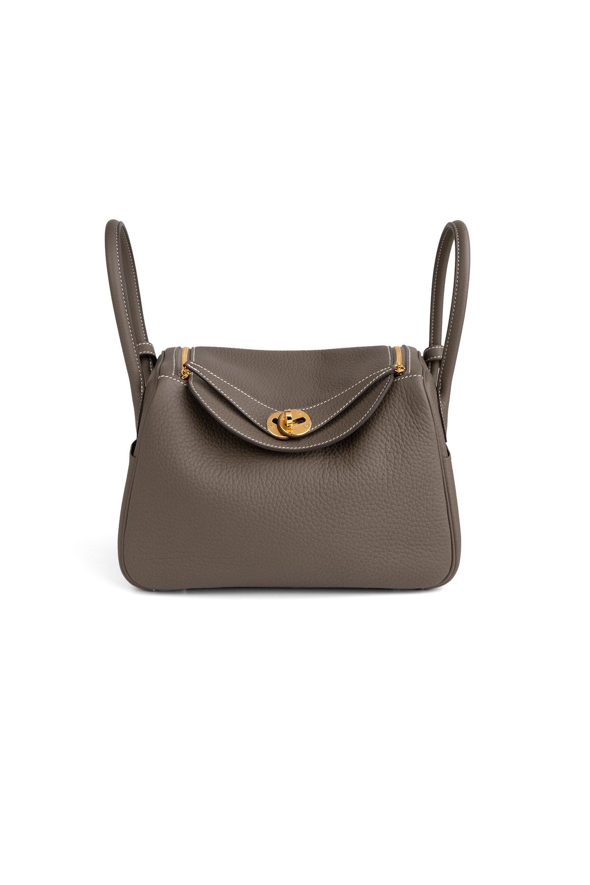 Hermès Lindy 26 Taurillon Clemence in Etoupe GHW