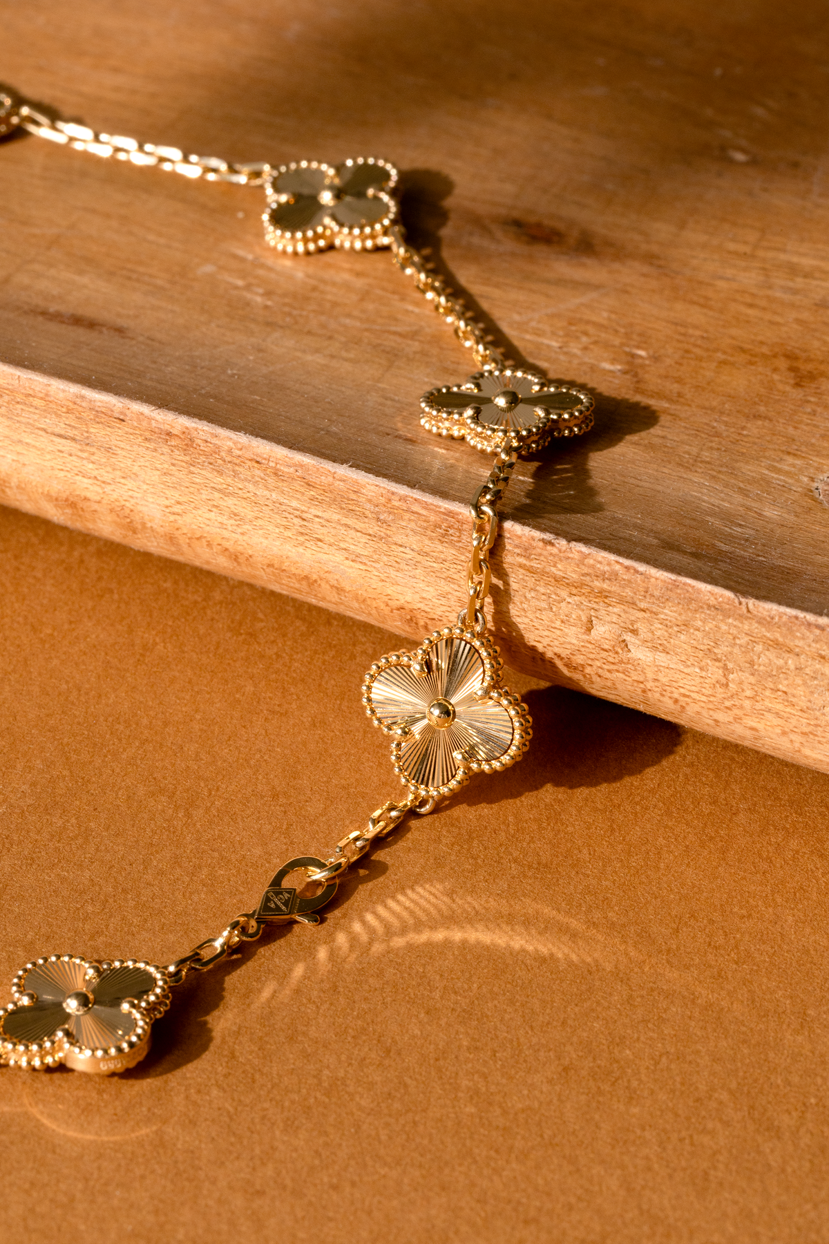 Van Cleef & Arpels 10 Motif Vintage Alhambra Necklace in Yellow Gold