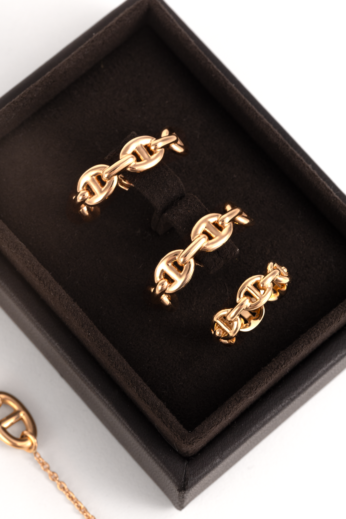 Hermès Farandole Rose Gold Necklace & Chaine D'ancre Enchainee Rose Gold Earrings & Ring