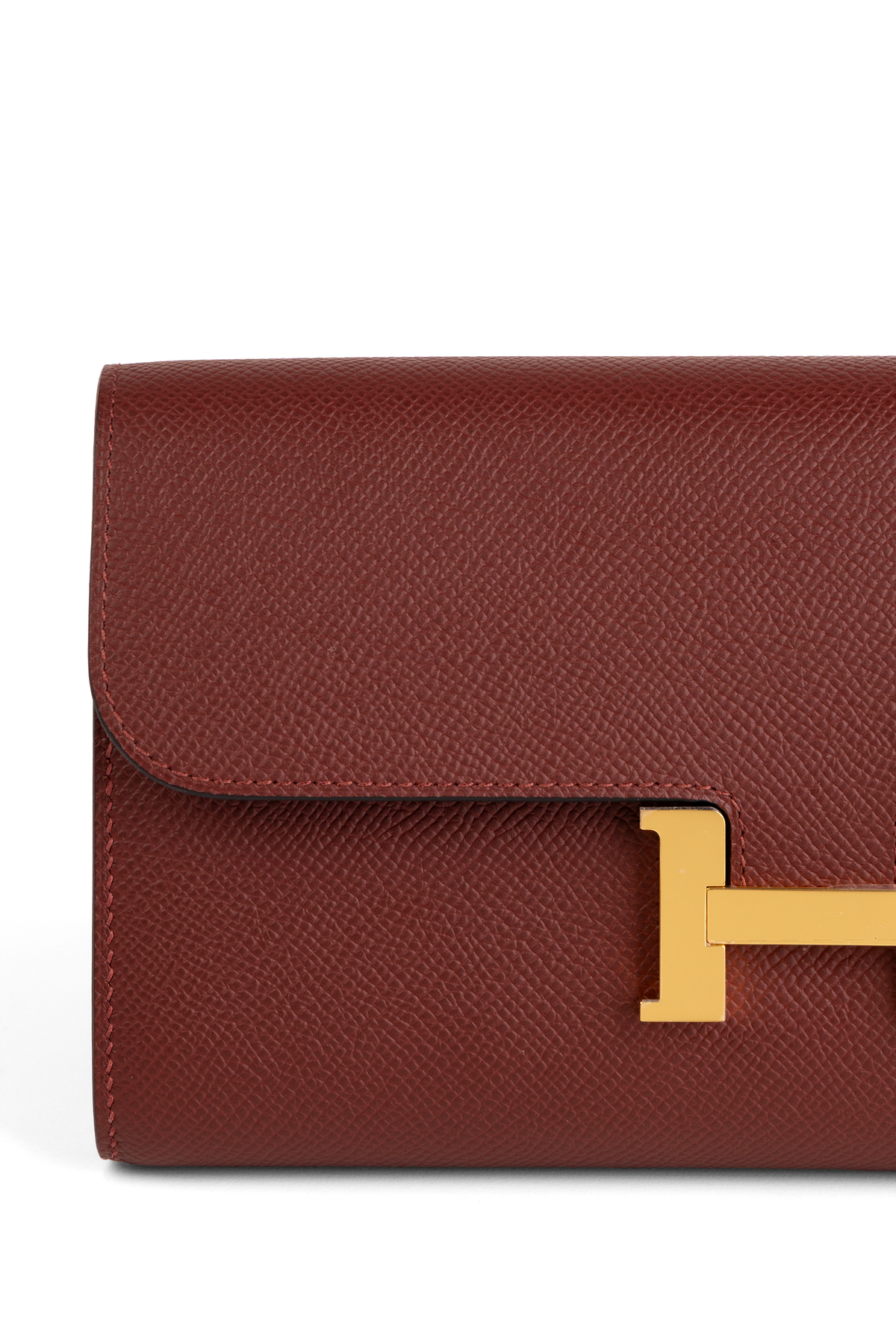 Hermès Constance To Go Wallet in Epsom Rouge H GHW