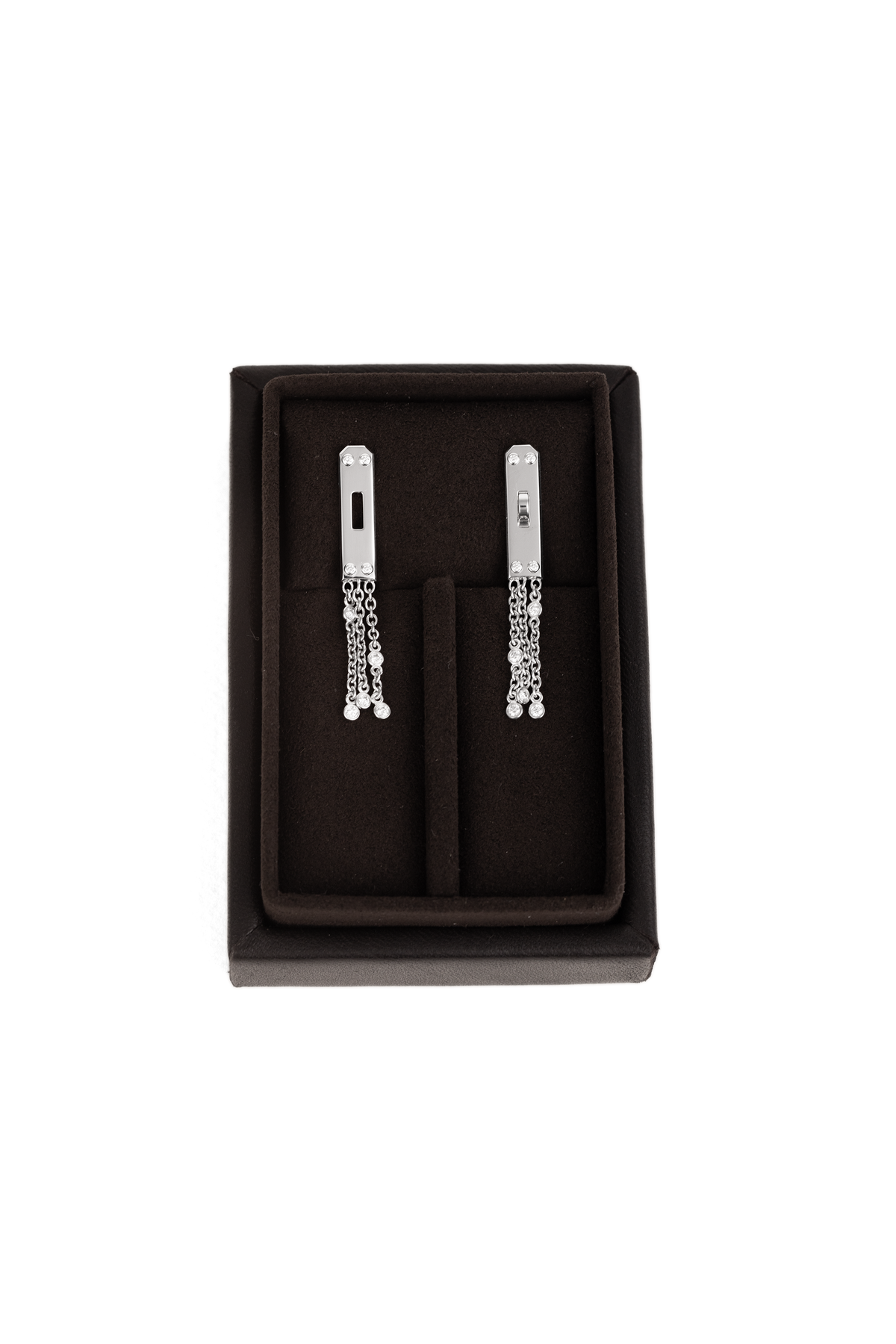 Hermes White Gold Gavroche Earrings