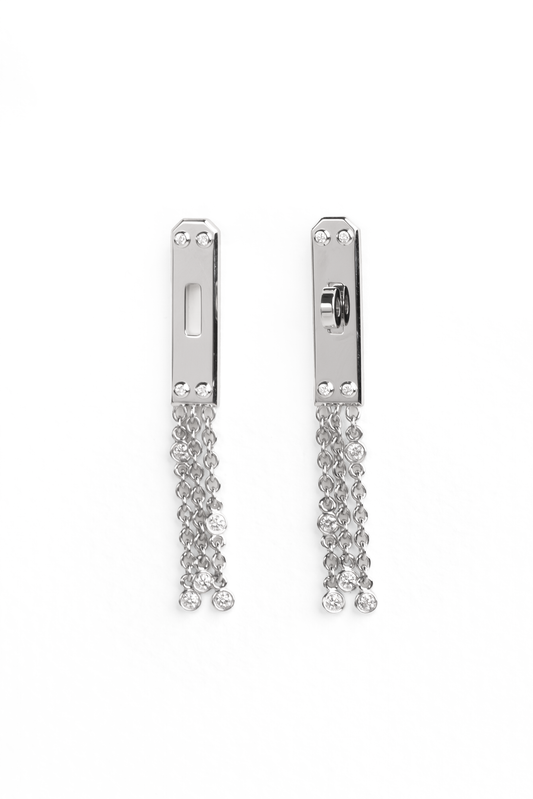 Hermès White Gold Gavroche Earrings